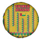 Guinea Bissau Spare Tire Cover Yellow Tribal Geometric Design and National Flag - African Pride