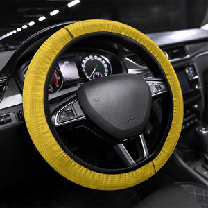 Guinea Bissau Steering Wheel Cover Yellow Tribal Geometric Design and National Flag - African Pride