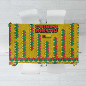 Guinea Bissau Tablecloth Yellow Tribal Geometric Design and National Flag - African Pride