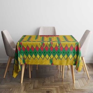 Guinea Bissau Tablecloth Yellow Tribal Geometric Design and National Flag - African Pride