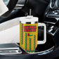 Guinea Bissau Tumbler With Handle Yellow Tribal Geometric Design and National Flag - African Pride