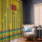 Guinea Bissau Window Curtain Yellow Tribal Geometric Design and National Flag - African Pride