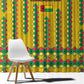 Guinea Bissau Window Curtain Yellow Tribal Geometric Design and National Flag - African Pride