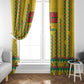 Guinea Bissau Window Curtain Yellow Tribal Geometric Design and National Flag - African Pride