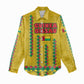 Guinea Bissau Women Casual Shirt Yellow Tribal Geometric Design and National Flag - African Pride