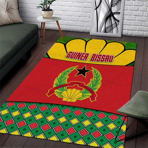 Guinea Bissau Area Rug Red Yellow Green Geometric - African Pride