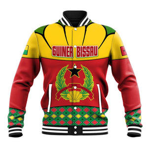 Guinea Bissau Baseball Jacket Red Yellow Green Geometric - African Pride