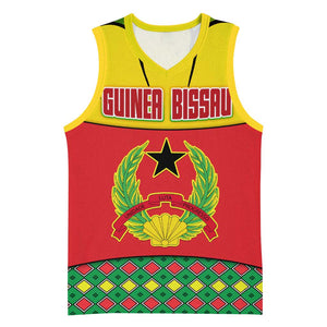 Guinea Bissau Basketball Jersey Red Yellow Green Geometric - African Pride