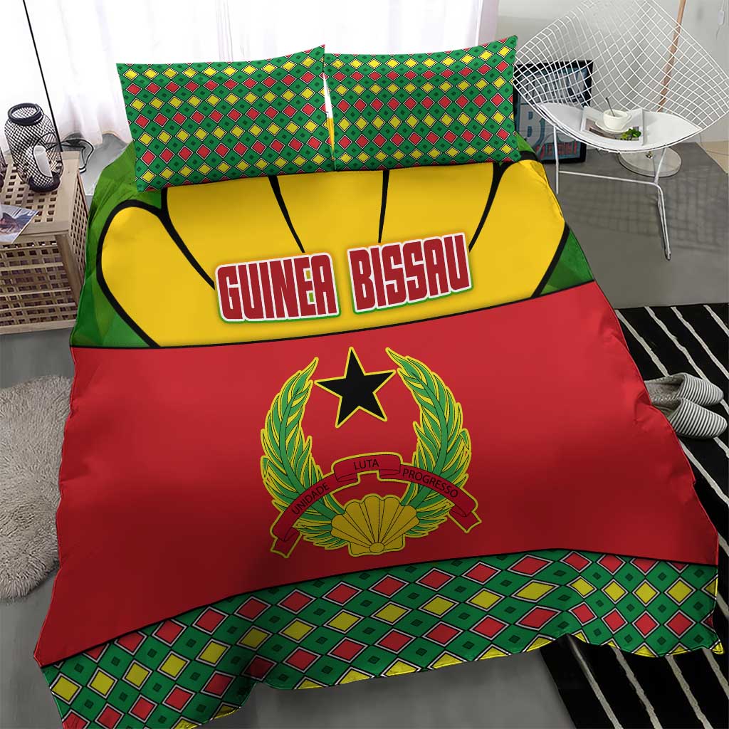 Guinea Bissau Bedding Set Red Yellow Green Geometric - African Pride