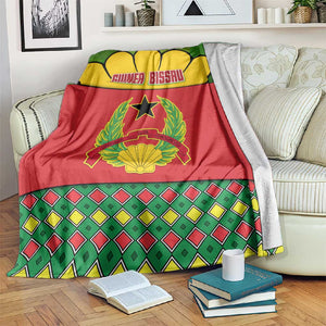Guinea Bissau Blanket Red Yellow Green Geometric - African Pride