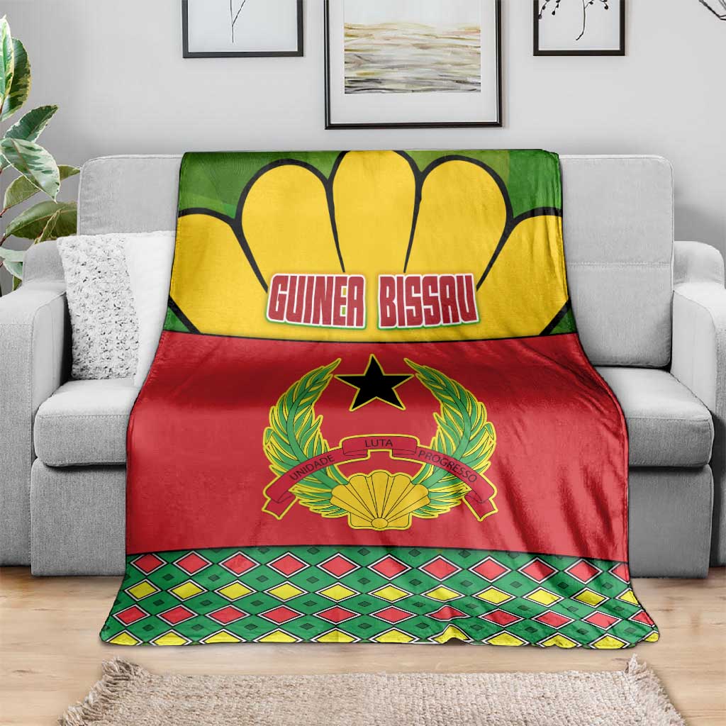 Guinea Bissau Blanket Red Yellow Green Geometric - African Pride