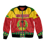 Guinea Bissau Bomber Jacket Red Yellow Green Geometric - African Pride