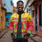 Guinea Bissau Bomber Jacket Red Yellow Green Geometric - African Pride