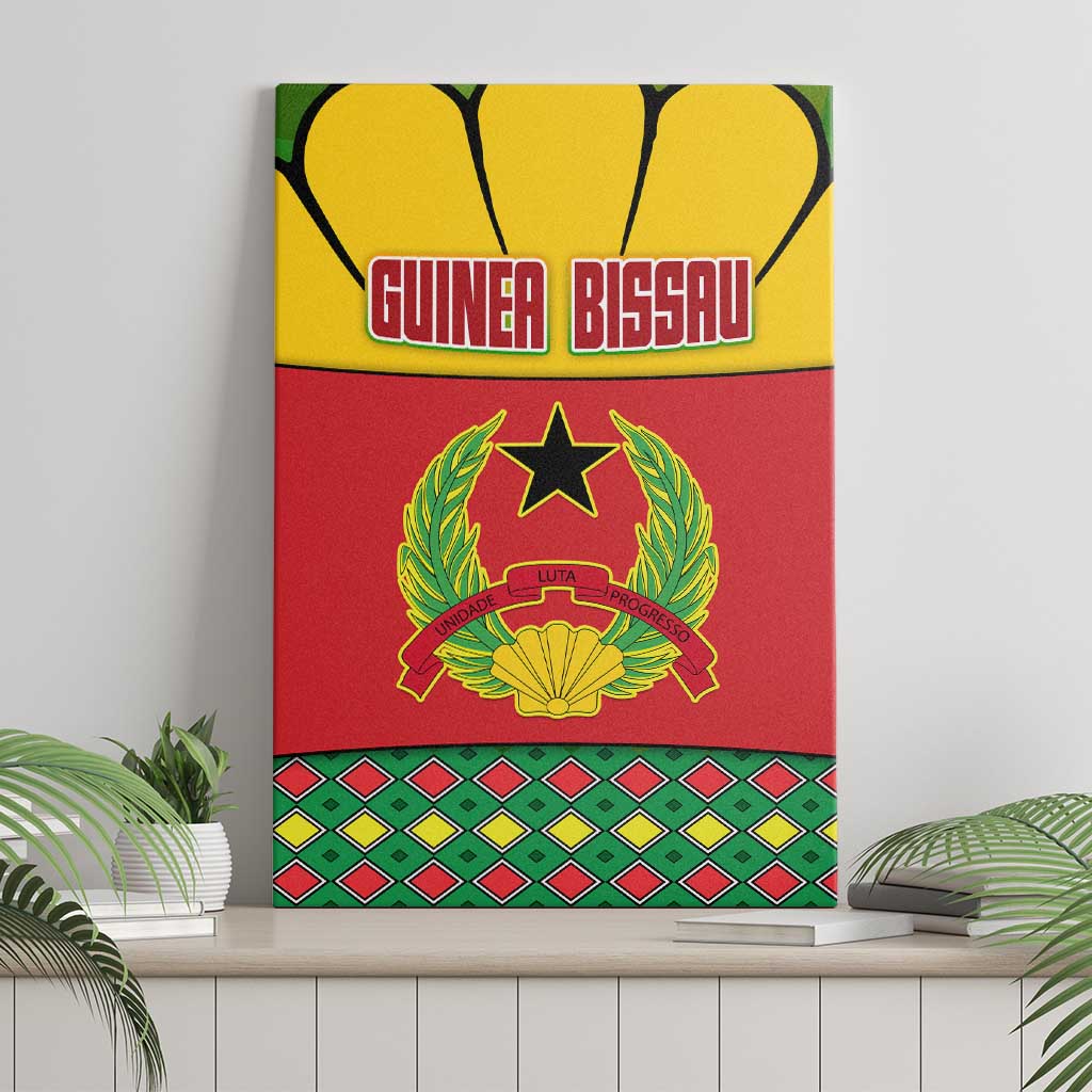 Guinea Bissau Canvas Wall Art Red Yellow Green Geometric - African Pride
