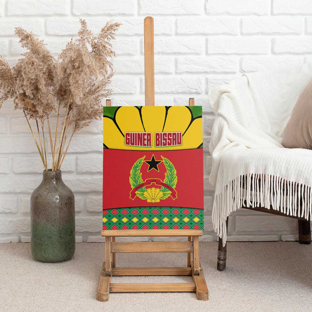 Guinea Bissau Canvas Wall Art Red Yellow Green Geometric - African Pride