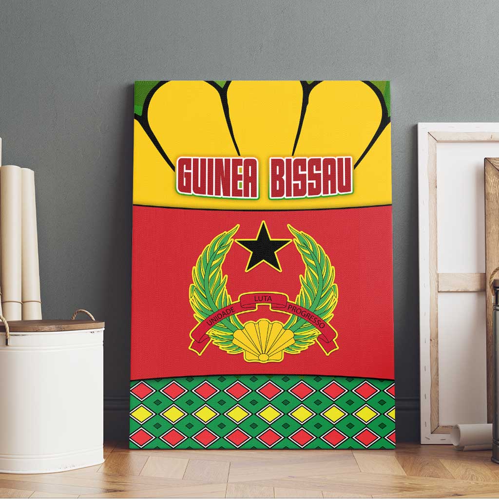 Guinea Bissau Canvas Wall Art Red Yellow Green Geometric - African Pride