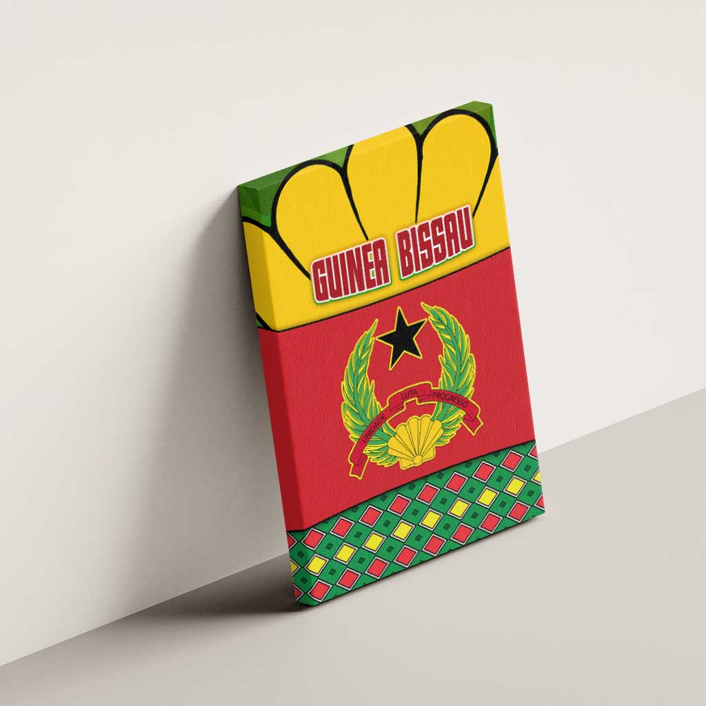 Guinea Bissau Canvas Wall Art Red Yellow Green Geometric - African Pride