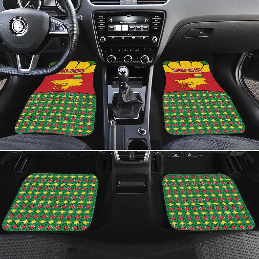 Guinea Bissau Car Mats Red Yellow Green Geometric - African Pride