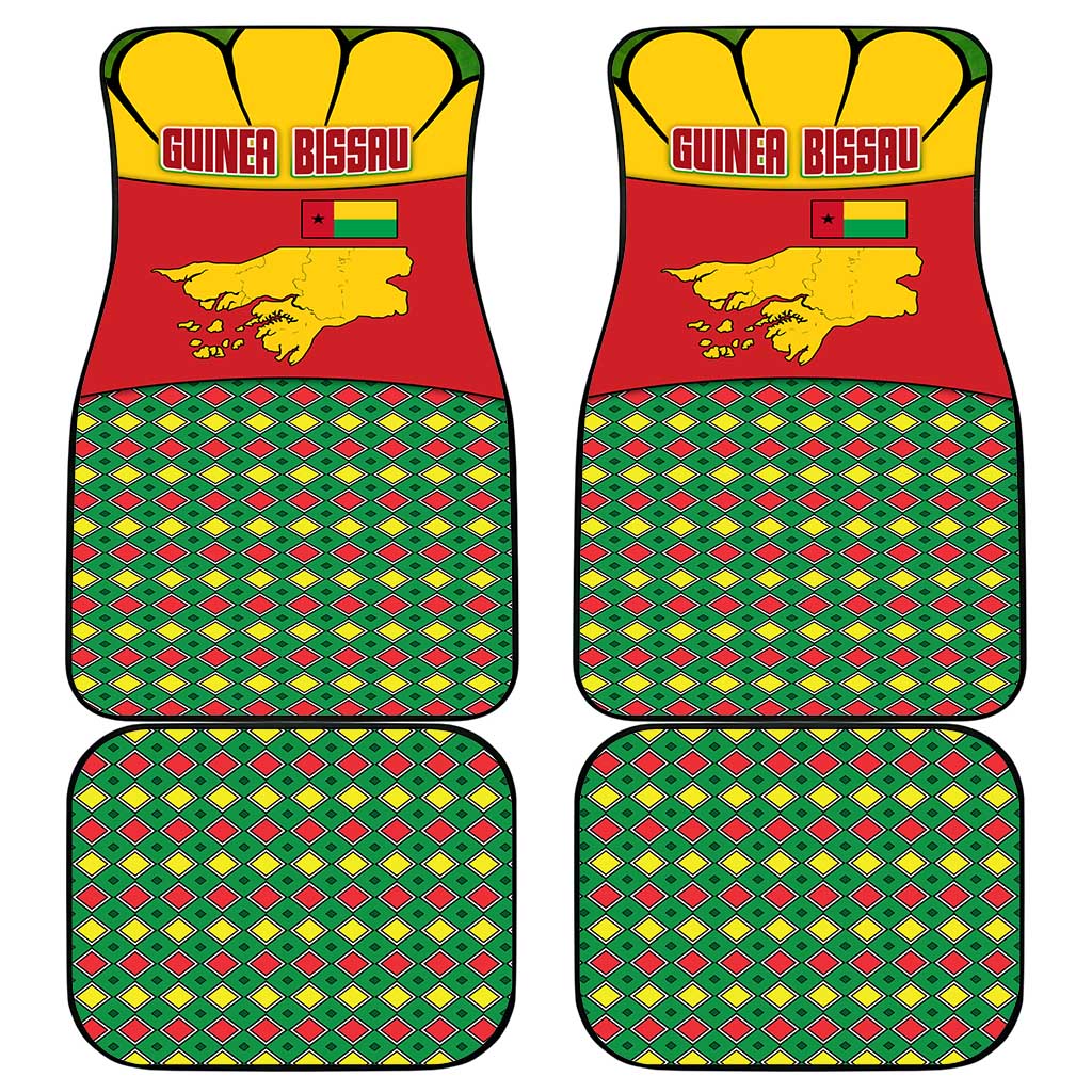 Guinea Bissau Car Mats Red Yellow Green Geometric - African Pride