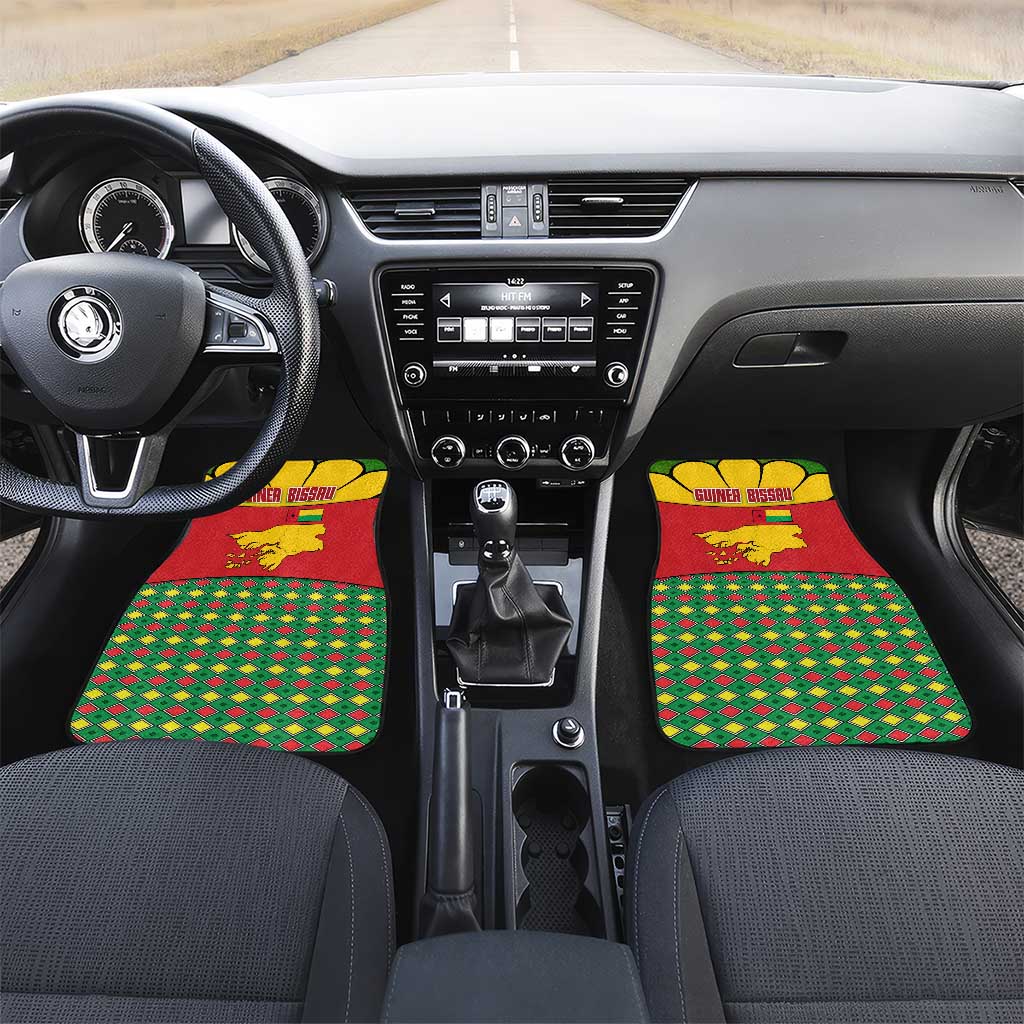 Guinea Bissau Car Mats Red Yellow Green Geometric - African Pride