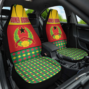 Guinea Bissau Car Seat Cover Red Yellow Green Geometric - African Pride