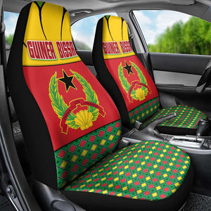 Guinea Bissau Car Seat Cover Red Yellow Green Geometric - African Pride