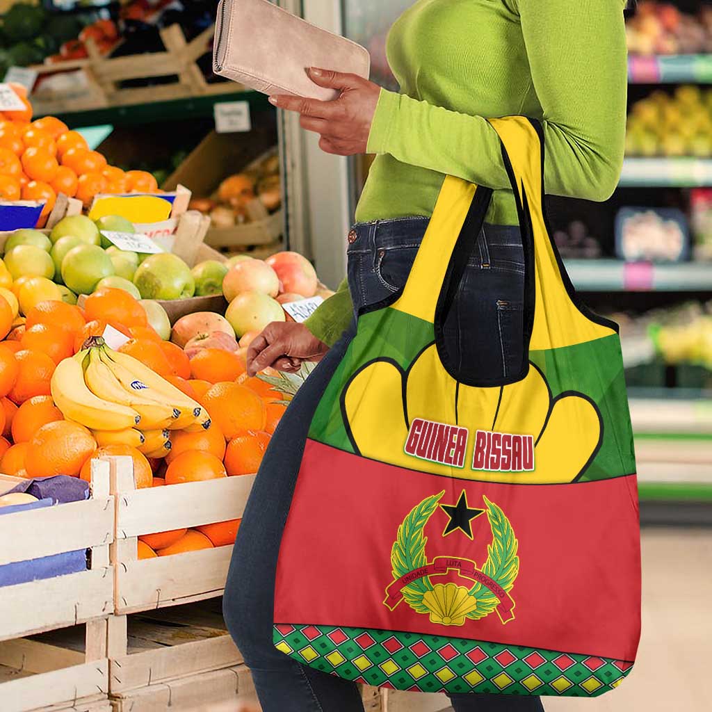 Guinea Bissau Grocery Bag Red Yellow Green Geometric - African Pride