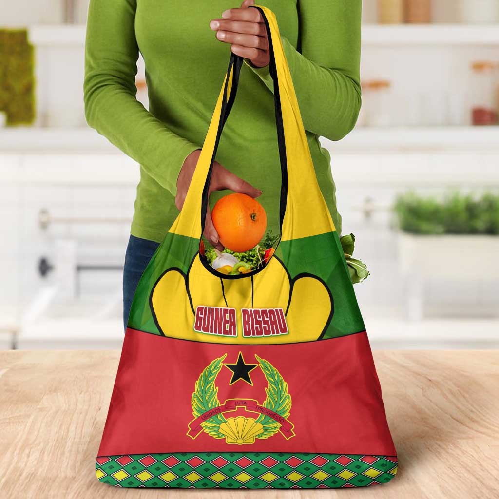 Guinea Bissau Grocery Bag Red Yellow Green Geometric - African Pride