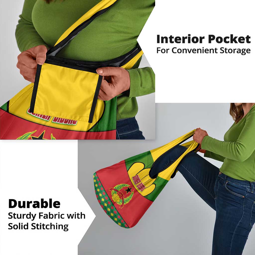 Guinea Bissau Grocery Bag Red Yellow Green Geometric - African Pride