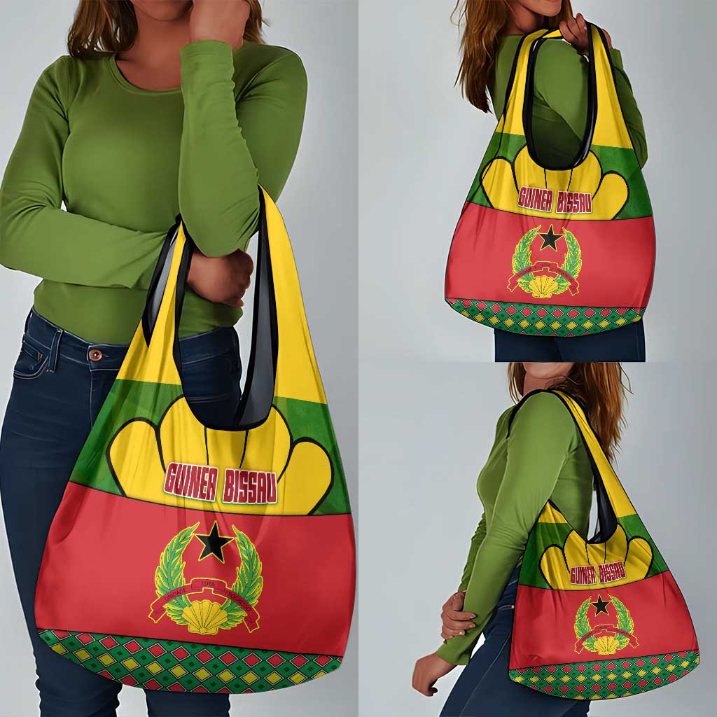 Guinea Bissau Grocery Bag Red Yellow Green Geometric - African Pride