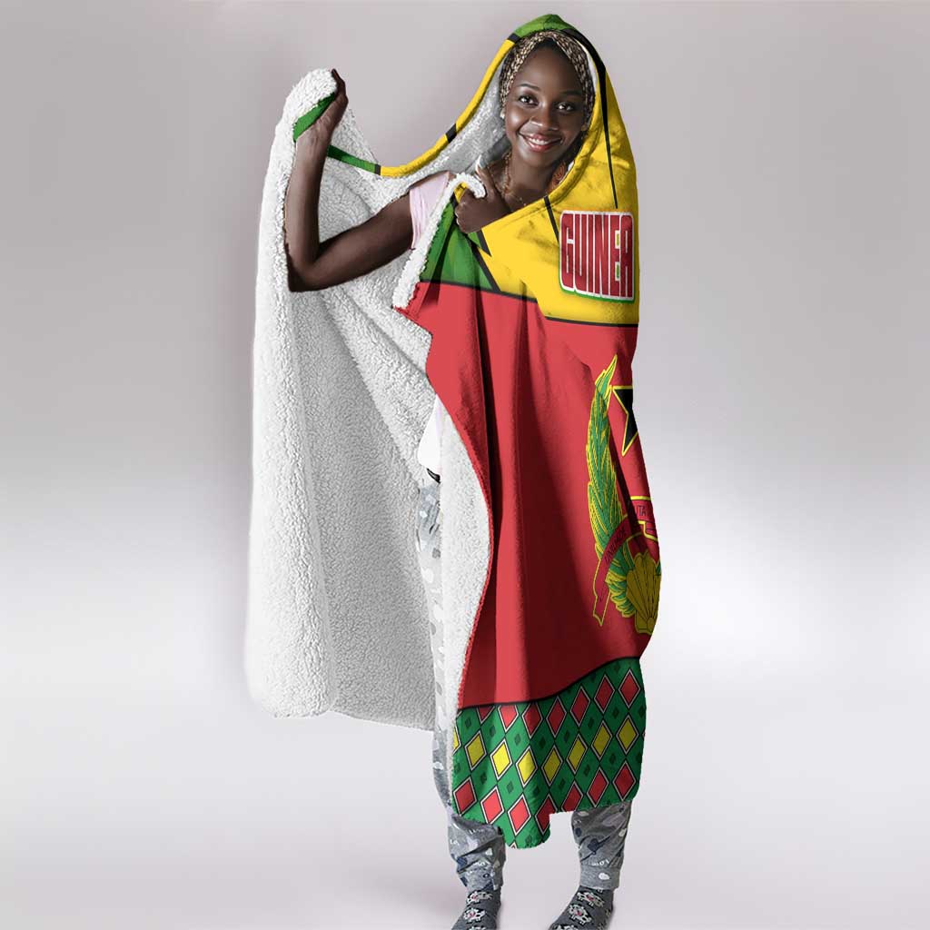 Guinea Bissau Hooded Blanket Red Yellow Green Geometric - African Pride