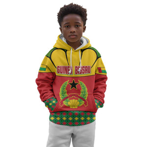 Guinea Bissau Kid Hoodie Red Yellow Green Geometric - African Pride