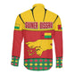 Guinea Bissau Long Sleeve Button Shirt Red Yellow Green Geometric - African Pride