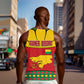 Guinea Bissau Men Tank Top Red Yellow Green Geometric - African Pride
