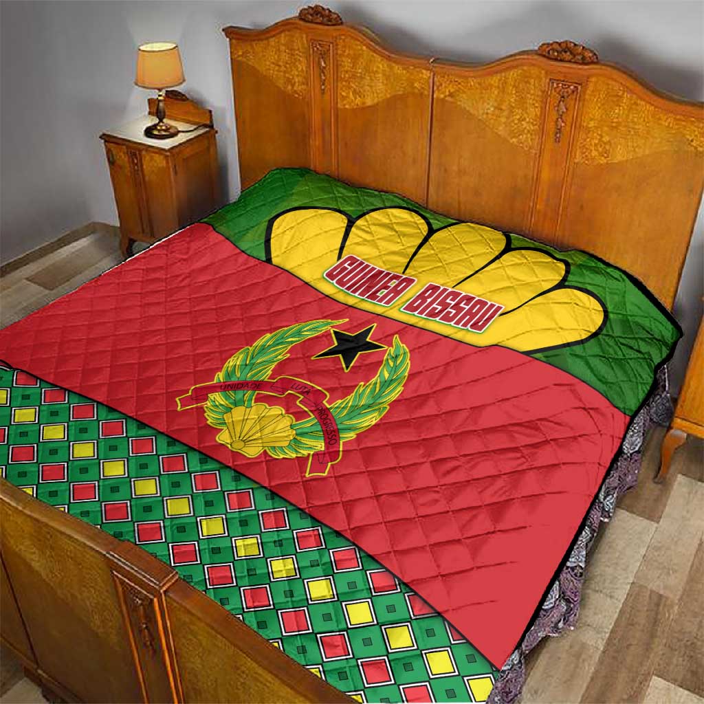 Guinea Bissau Quilt Red Yellow Green Geometric - African Pride
