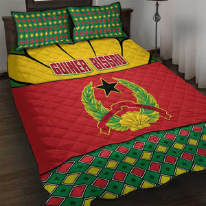 Guinea Bissau Quilt Bed Set Red Yellow Green Geometric - African Pride