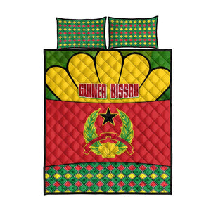 Guinea Bissau Quilt Bed Set Red Yellow Green Geometric - African Pride