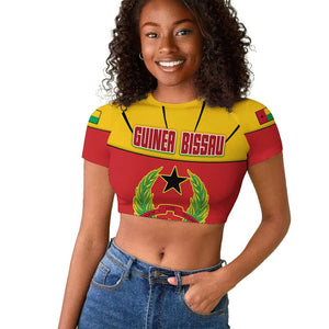 Guinea Bissau Raglan Cropped T shirt Red Yellow Green Geometric - African Pride