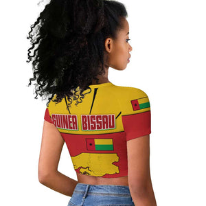 Guinea Bissau Raglan Cropped T shirt Red Yellow Green Geometric - African Pride