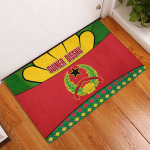 Guinea Bissau Rubber Doormat Red Yellow Green Geometric - African Pride