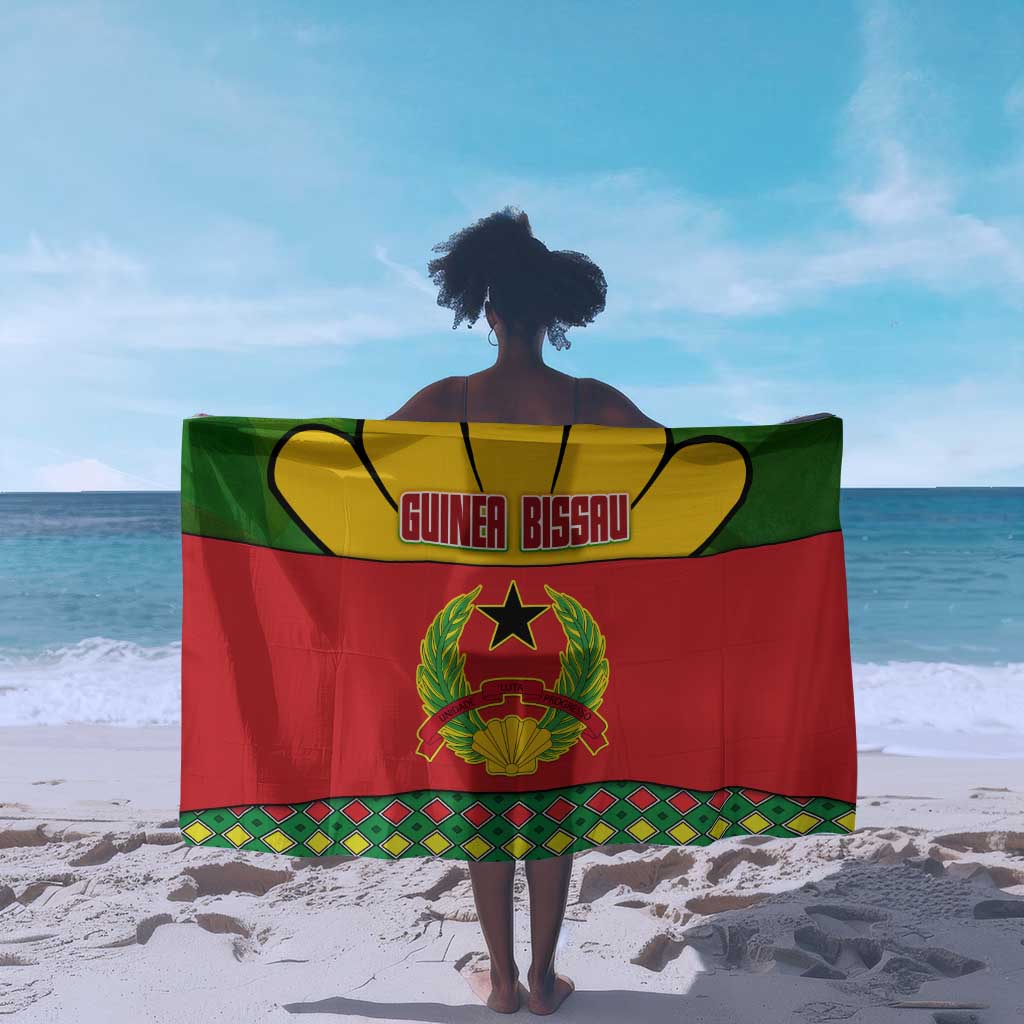 Guinea Bissau Sarong Red Yellow Green Geometric - African Pride