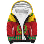 Guinea Bissau Sherpa Hoodie Red Yellow Green Geometric - African Pride