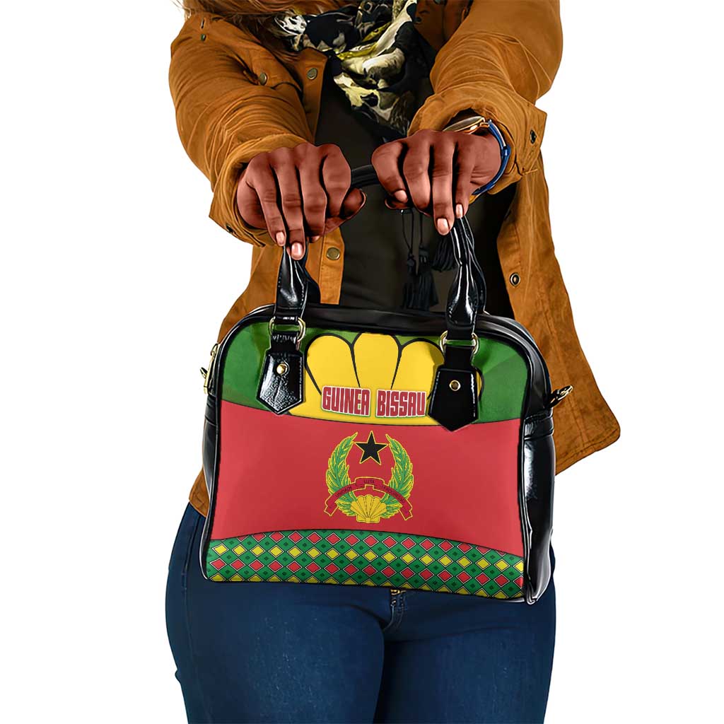 Guinea Bissau Shoulder Handbag Red Yellow Green Geometric - African Pride