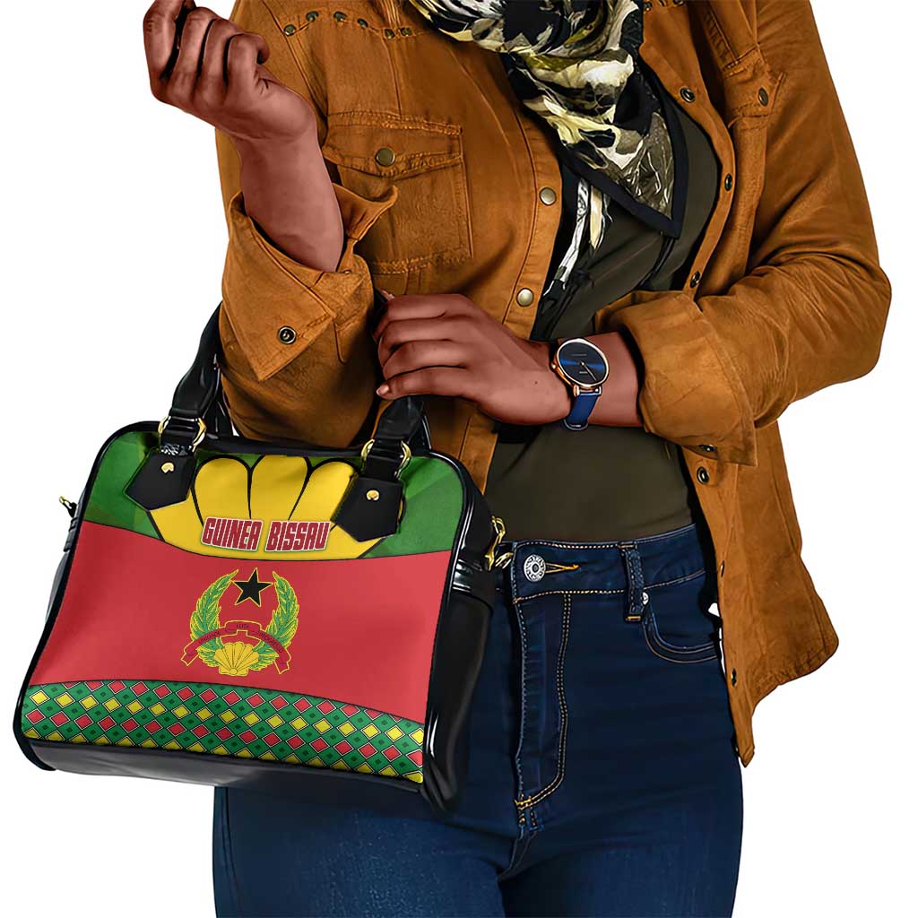 Guinea Bissau Shoulder Handbag Red Yellow Green Geometric - African Pride