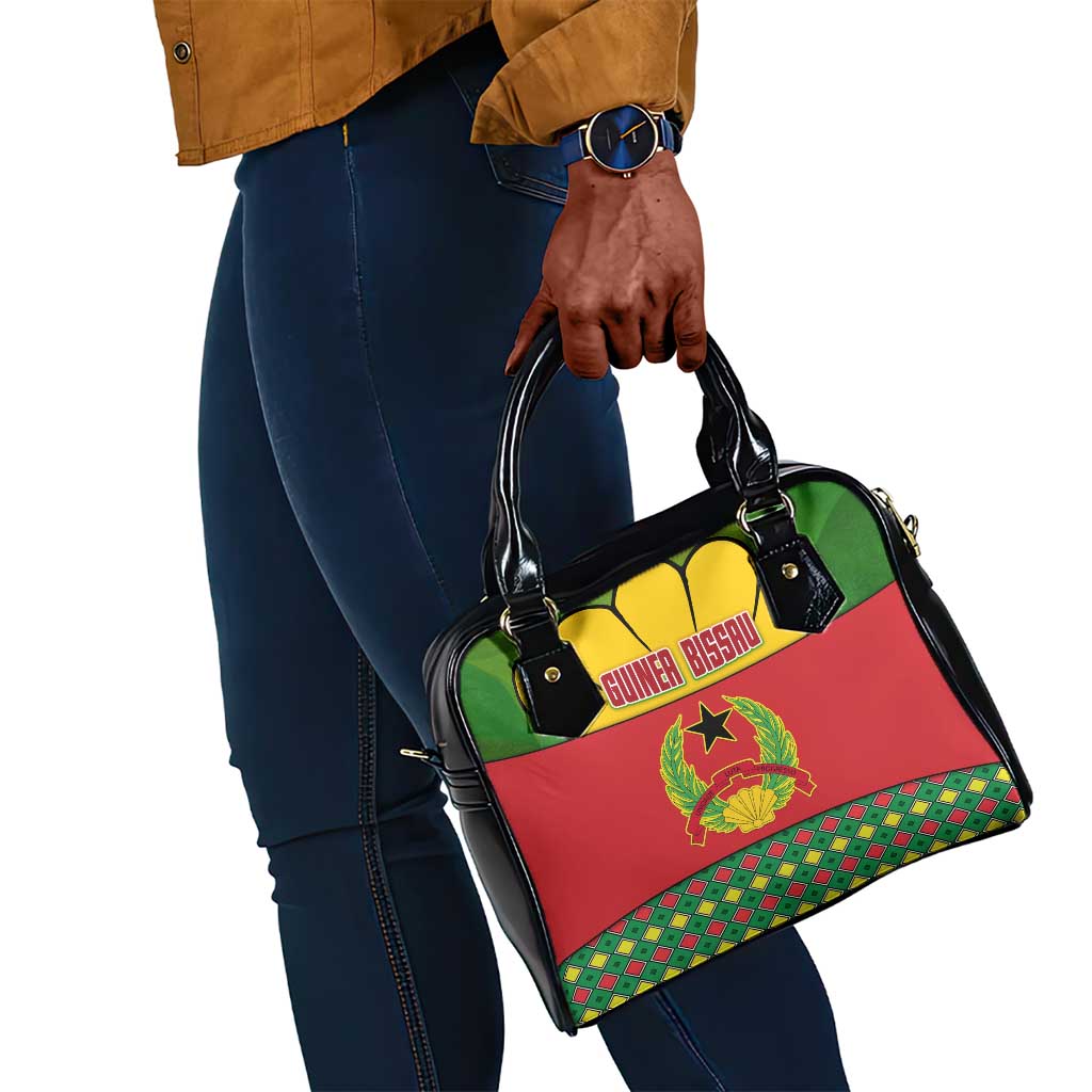 Guinea Bissau Shoulder Handbag Red Yellow Green Geometric - African Pride