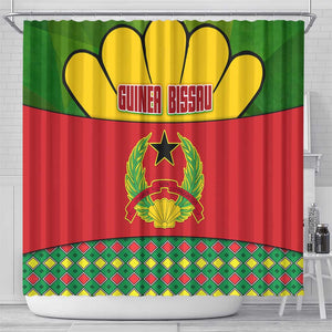 Guinea Bissau Shower Curtain Red Yellow Green Geometric - African Pride