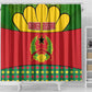 Guinea Bissau Shower Curtain Red Yellow Green Geometric - African Pride