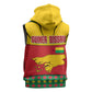 Guinea Bissau Sleeveless Zip Hoodie Red Yellow Green Geometric - African Pride
