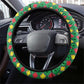 Guinea Bissau Steering Wheel Cover Red Yellow Green Geometric - African Pride