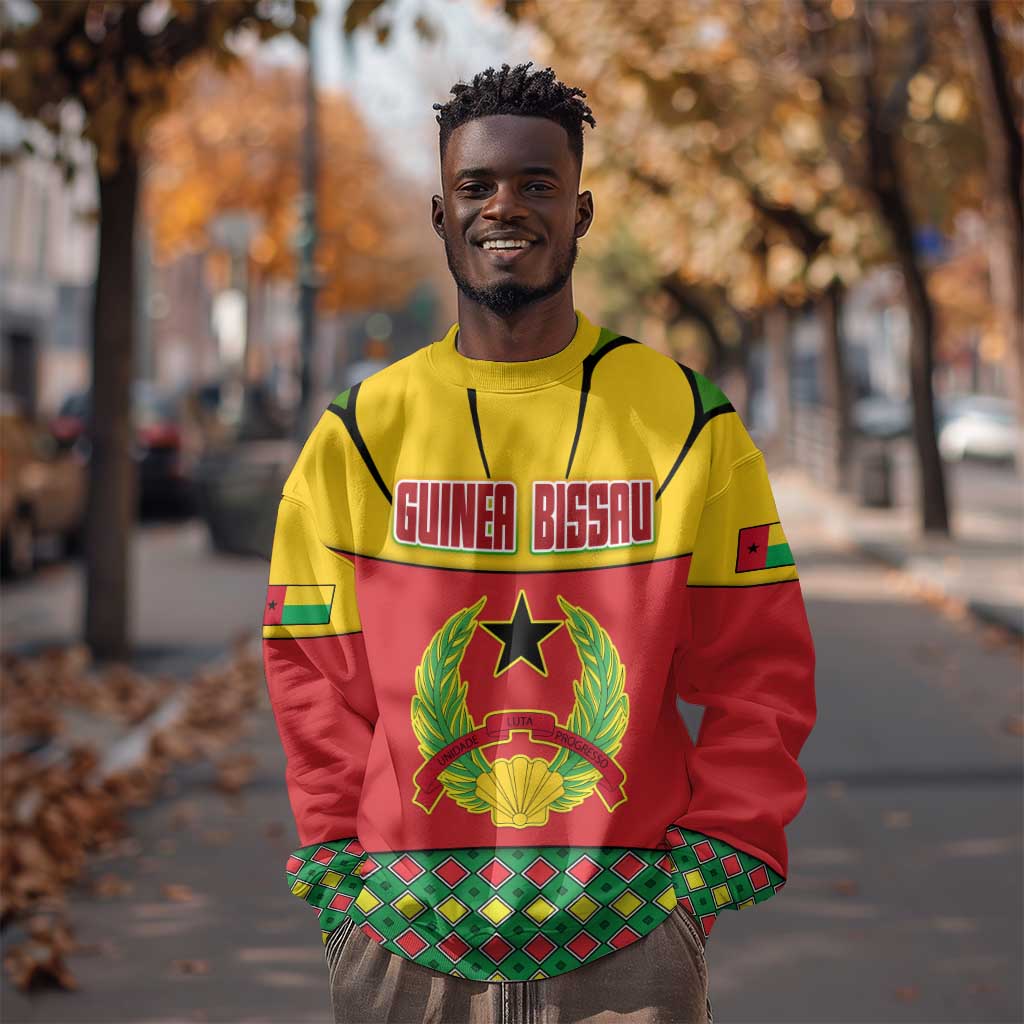Guinea Bissau Sweatshirt Red Yellow Green Geometric - African Pride